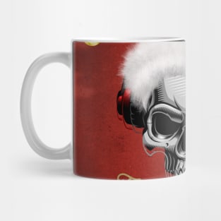 Funny skull with christmas hat, I'm freaking jolly Mug